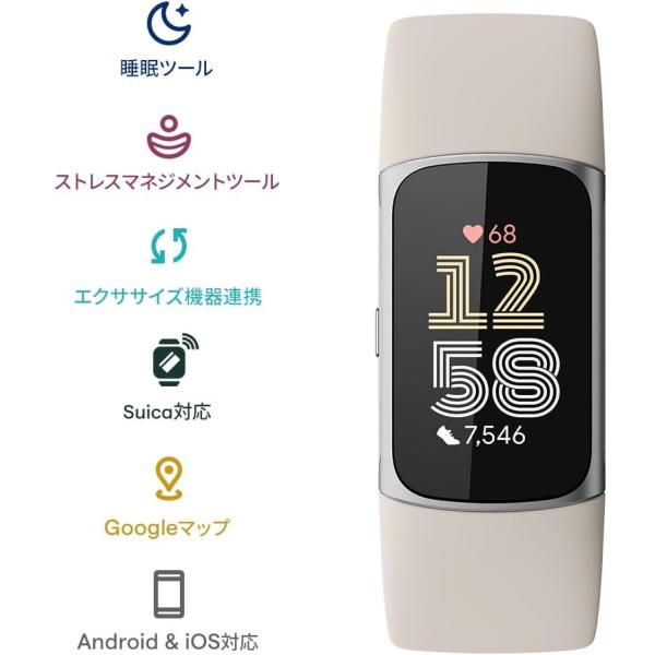 Fitbit Charge スマートウォッチ 6 GA05185-AP Android iOS 電子マネー
