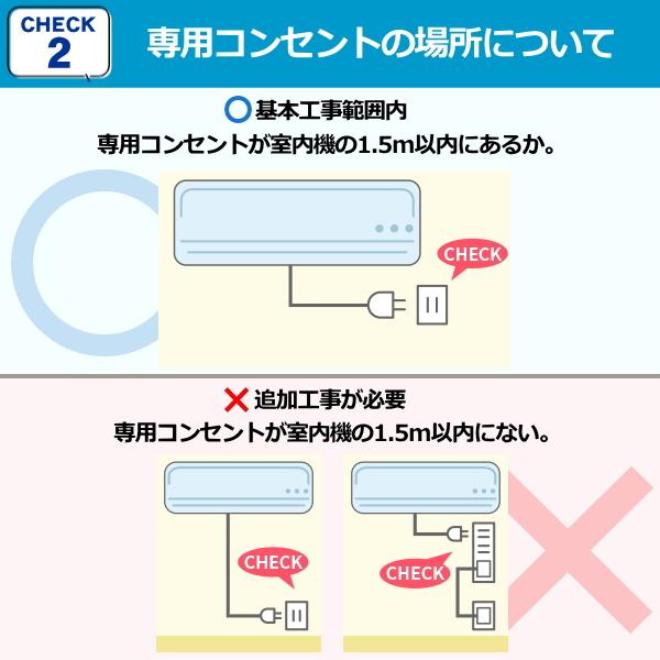 エアコン取り付け工事 冷房能力 4.1Kw-6.3Kw まで 新品セパレート 