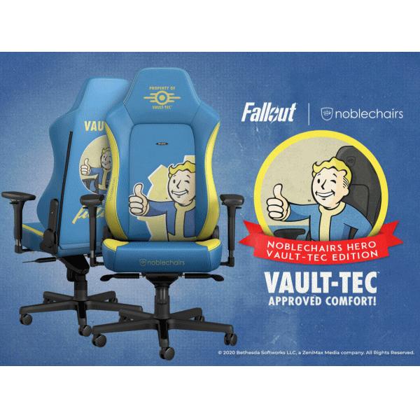 Falloutコラボモデル ゲーミングチェア Noblechairs Hero Vault Tecエディション 国内正規代理店 Nbl Hro Pu Fvt Sgl アームレスト 耐荷重150kg アルミニウム トライスリー 通販 Yahoo ショッピング