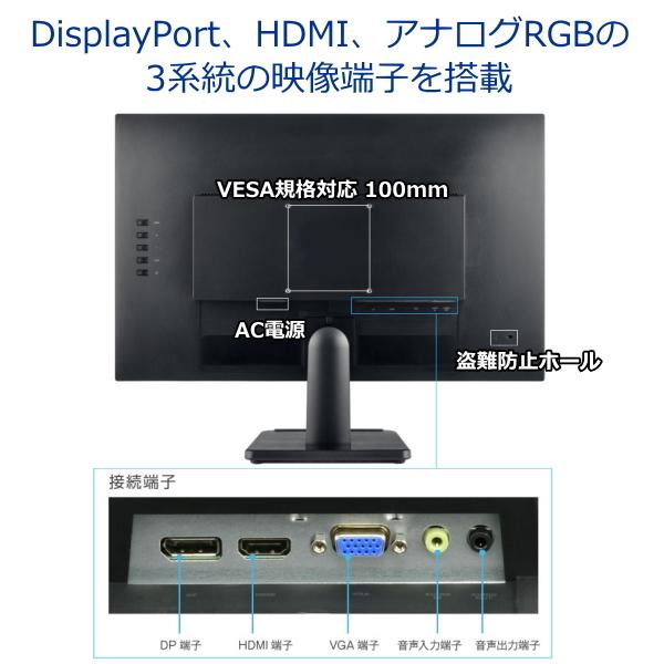 【オサリバン】HDMI分配器付フルHD24型液晶モニター+アーム GREEN HOUSE（パソコン） グリーンハウス 液晶モニター GH