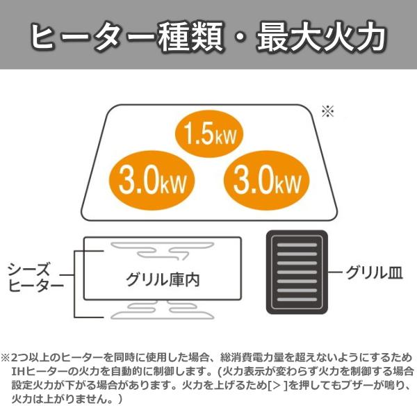 Panasonic IHクッキングヒーター ビルトイン 幅 60cm 3口 鉄 ステンレス対応 ジェットブラック ビルトインIH ビルトインタイプ KZ-C36K KZ-C36 KZC36K｜try3｜04