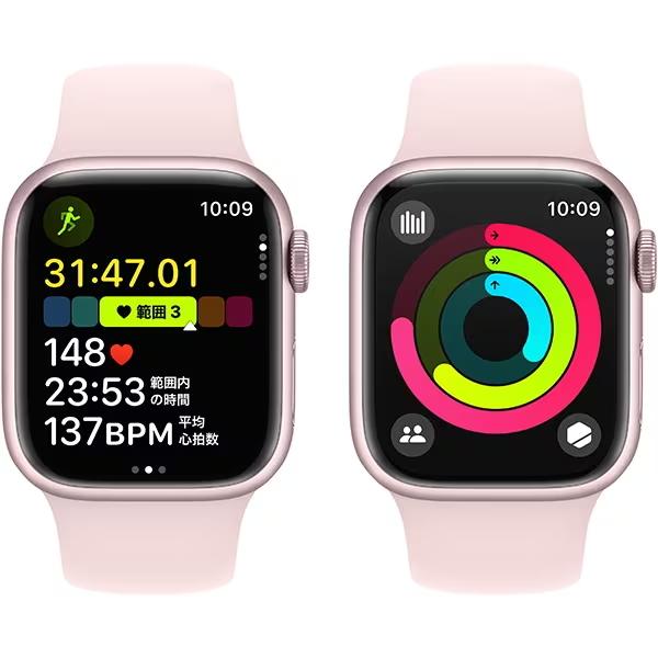 Apple Watch Series 9 ピンクアルミニウムケースとライトピンクスポーツループ ケースサイズ：41mm GPS＋Cellularモデル 本体のみ   新品 純正 国内正規品 Apple認定店