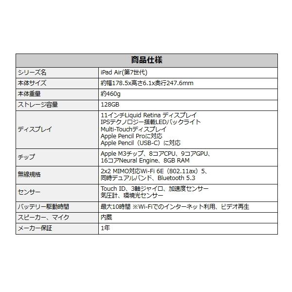 iPad Air Apple MC9Y4J/A 128GB スターライト Wi-Fiモデル 11型 新品