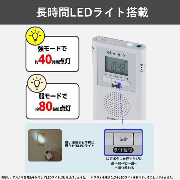 TOSHIBA（東芝） ポケットラジオ AX-PR30(W) LEDライト付 電池式 FM AM