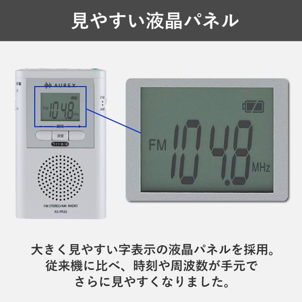 TOSHIBA（東芝） ポケットラジオ AX-PR30(W) LEDライト付 電池式 FM AM