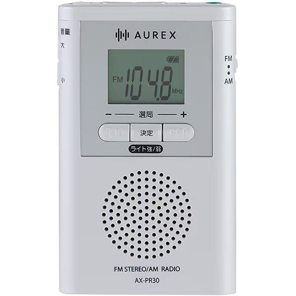TOSHIBA（東芝） ポケットラジオ AX-PR30(W) LEDライト付 電池式 FM AM