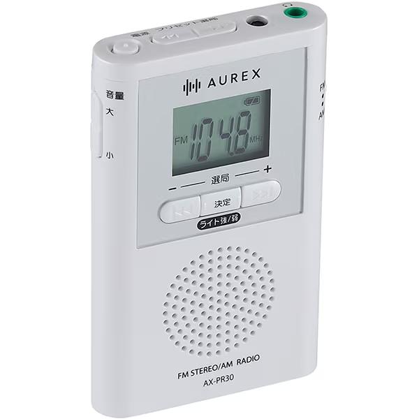 TOSHIBA（東芝） ポケットラジオ AX-PR30(W) LEDライト付 電池式 FM AM