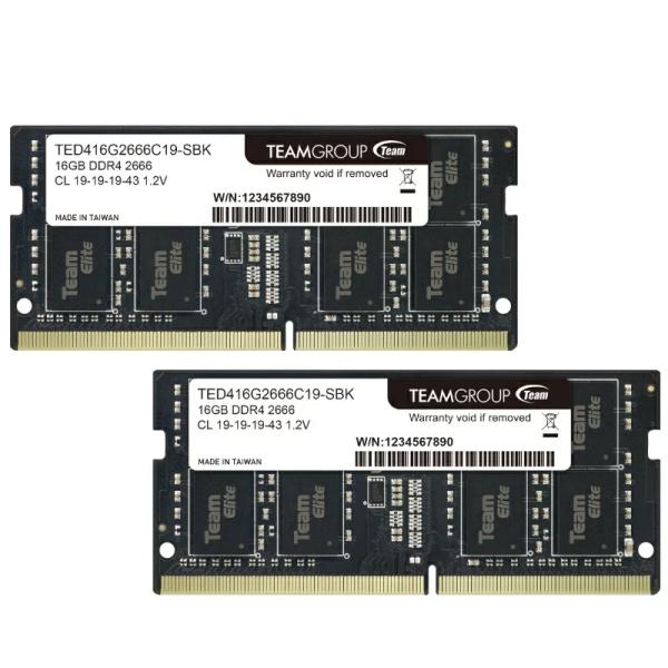 Team Group TEAM ELITE DDR4 2666 32GB (16GB×2) ノート用