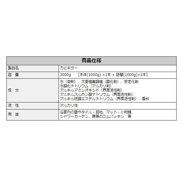 カビキラー 本体+詰替 特大サイズ 3本パック 本体(1000g) + 詰替(1000g×2) 黒カビ カビ取り カビ取り剤 カビ対策 お風呂 3本セット｜try3｜14