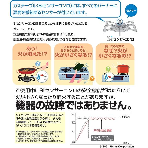 リンナイ（Rinnai） 据え置き ガスコンロ RTE597BKR(13A) テーブル