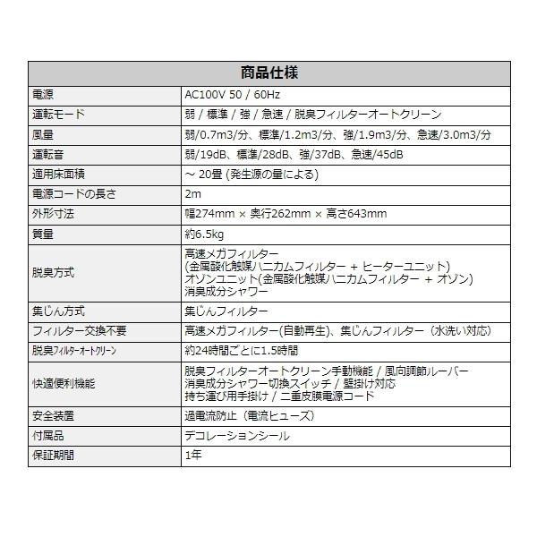 脱臭機 富士通ゼネラル HDS-302R フィルター交換不要 ペット臭 ペット トリプル脱臭 プラズイオン PLAZION 20畳 空気清浄 脱臭 HDS302R ホワイト系｜try3｜06