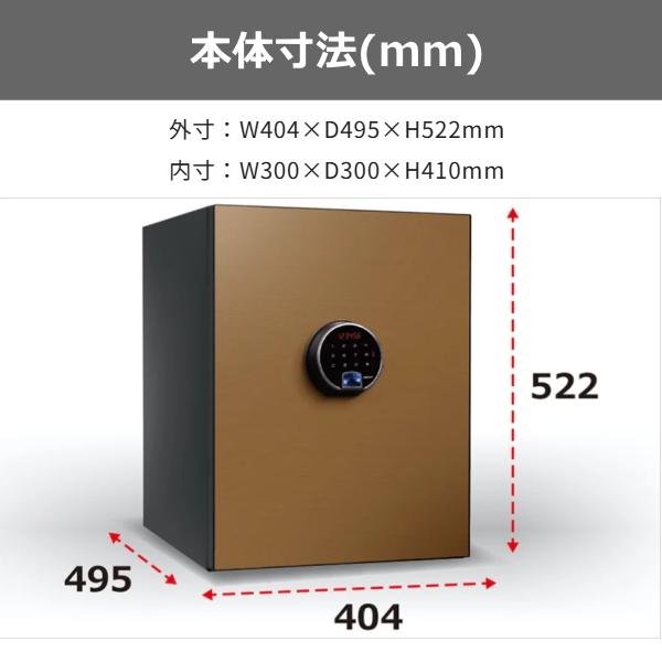 金庫 ディプロマット 耐火金庫 BEYOND 36L タッチパネル式 指紋認証 BY500 BY500CG  シャンパンゴールド Diplomat ディプロマット金庫 保証18カ月 | ブランド登録なし | 05