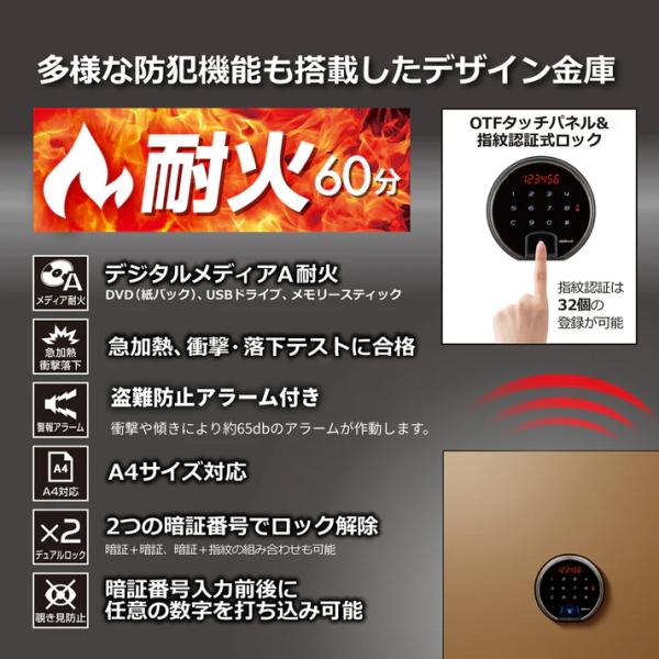 金庫 ディプロマット 耐火金庫 BEYOND 36L タッチパネル式 指紋認証 BY500 BY500TB  チタニウムブラック Diplomat ディプロマット金庫 保証18カ月 | ブランド登録なし | 01