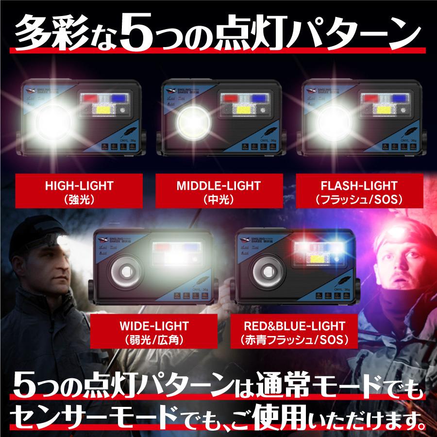 ヘッドライト USB 充電式 防水 LED タッチ かざす センサー 回転 角度調整 高輝度 省エネ 長時間 点灯 ウエアラブル 防犯 キャンプ 登山 釣り 軽量 コンパクト |  | 03