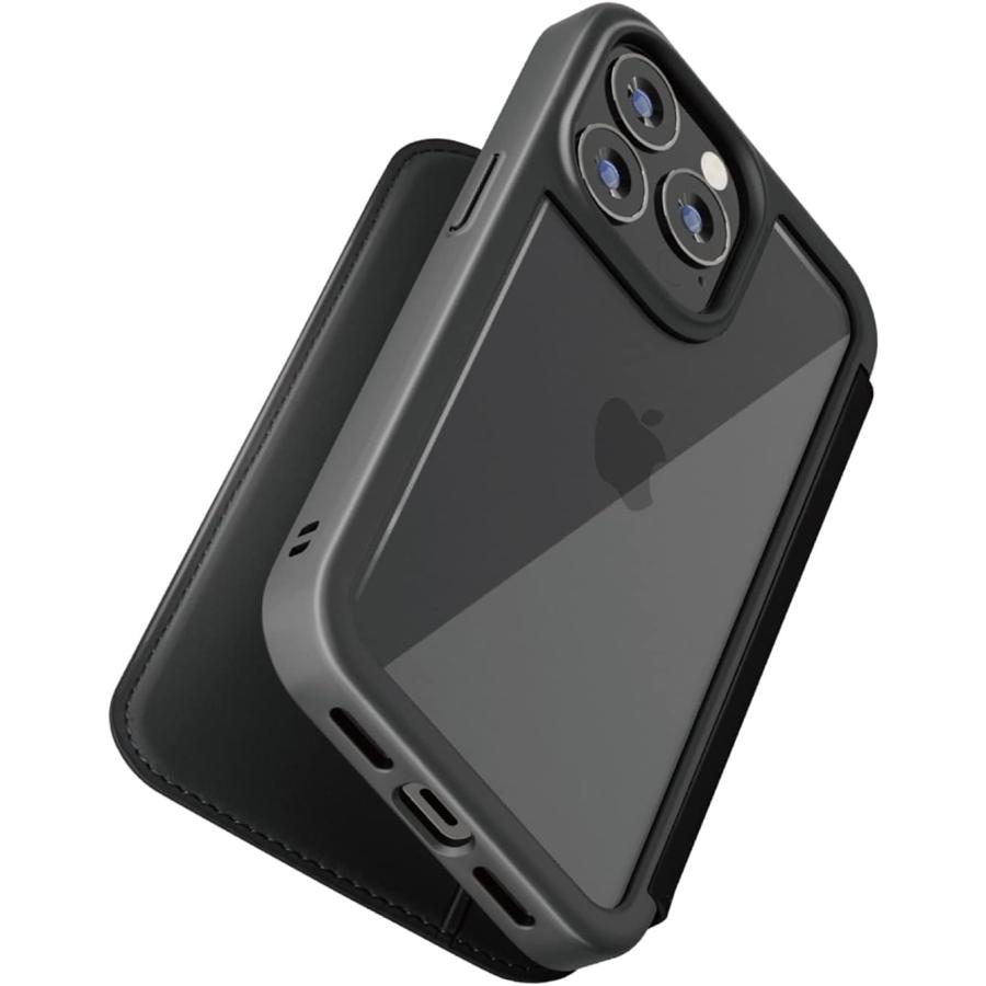 A171387 Premium Style iPhone 13 Pro用 ガラスフリップケース ブラック PG-21NGF01BK |  | 04