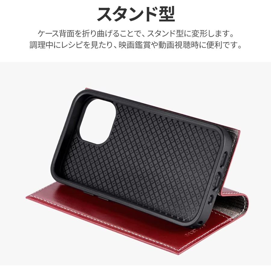 A233816 LP-IL21PRIRD(レッド) iPhone 13 Pro Max用 薄型PUレザーフラップケース |  | 02