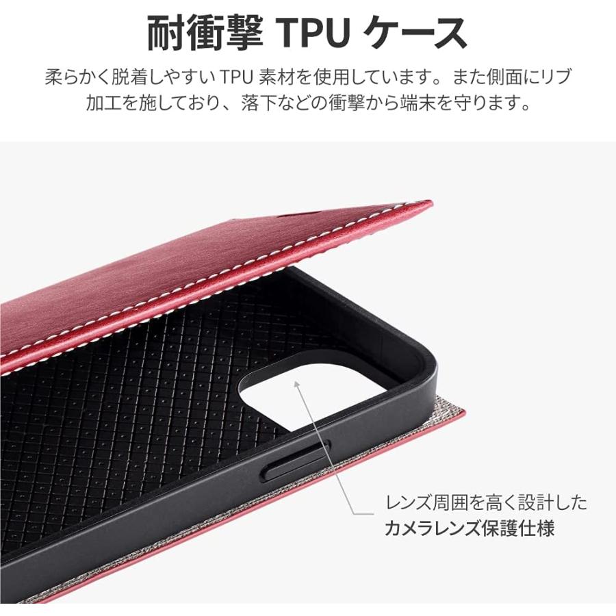 A233816 LP-IL21PRIRD(レッド) iPhone 13 Pro Max用 薄型PUレザーフラップケース |  | 04