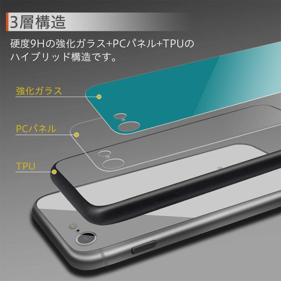 B222130 campino iPhone SE 3 第3世代 第2世代 8 / 7 ケース カラー 強化ガラス + バンパー 薄型 Qi ワイヤレス充電対応 キャロット オレンジ 橙 |  | 01