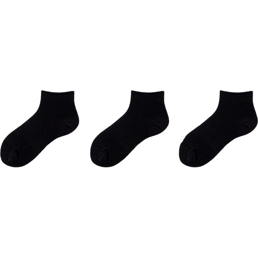 フィロワ 3足組 キッズ スクール ソックス ショートクルー丈 滑り止め付 白 黒 12~15cm |  | 02
