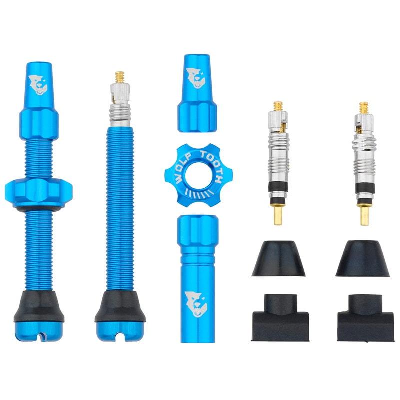 WOLF TOOTH チューブレスバルブ Tubeless Valve Stem Kit 44mm ブルー「爆買」 | 