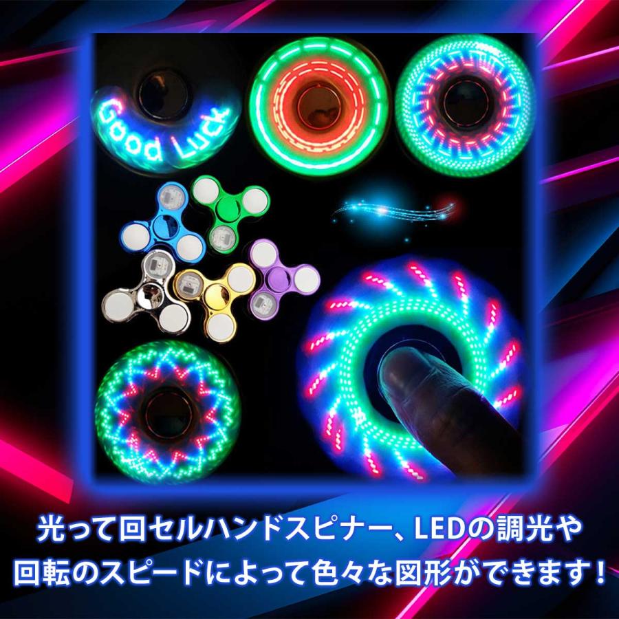 ハンドスピナー 光る 赤ちゃん 水道 民族 高級 よく回る キューブ 夜光 虹色 ライター 四角 LED｜trydio-store