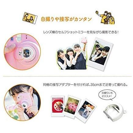 FUJIFILM インスタントカメラ チェキ instax mini8プラス 接写レンズ・純正ハンドストラップ付き ストロベリー INS MINI 8P STRAWBERRY チェキ FUJIFILM インスタントカメラ instax mini8プラス 接写