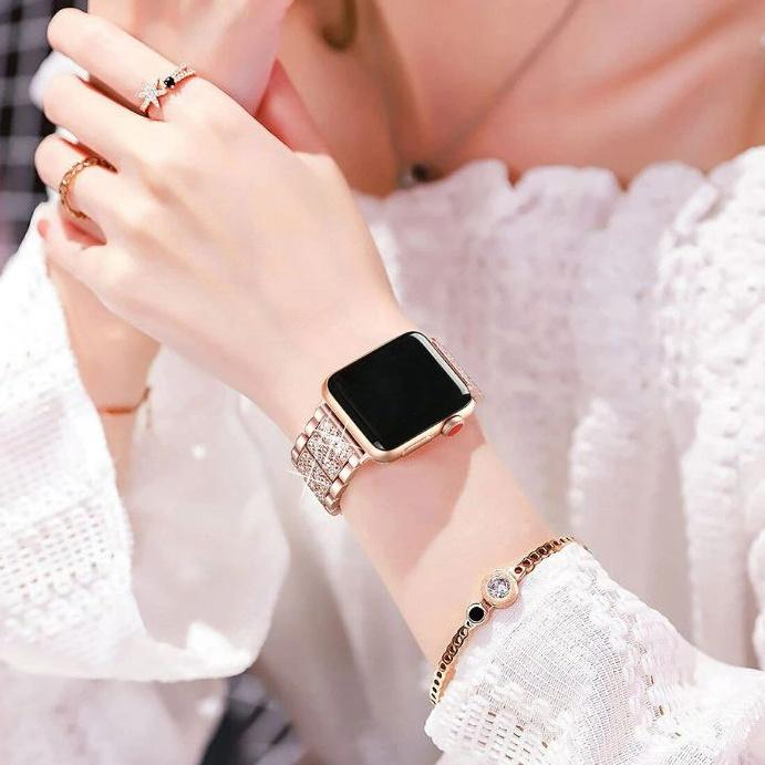 Apple Watch バンド コンパチブル ステンレス ラインストーン アップルウォッチ series 3 4 5 6 7 8 9 SE ultra 38 40 41 42 44 45 49 mm 対応 |  | 04