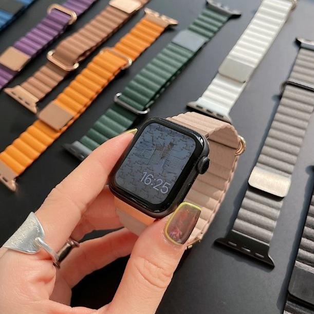 Apple Watch バンド コンパチブル マグネット ソフトレザー 合皮 アップルウォッチ series 3 4 5 6 7 8 9 SE ultra 38 40 41 42 44 45 49 mm 対応 |  | 01