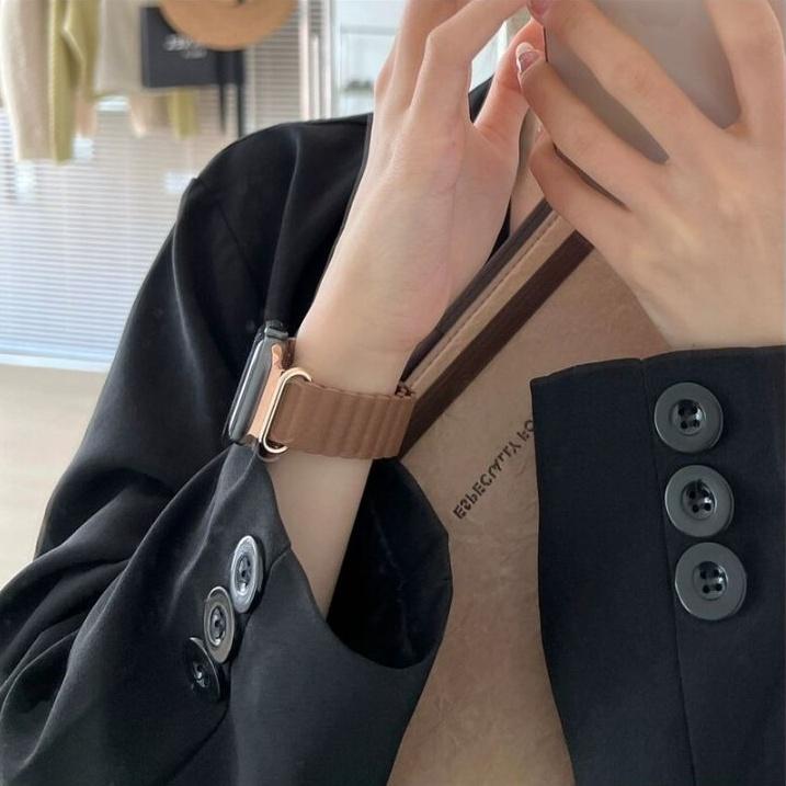 Apple Watch バンド コンパチブル マグネット ソフトレザー 合皮 アップルウォッチ series 3 4 5 6 7 8 9 SE ultra 38 40 41 42 44 45 49 mm 対応 |  | 02