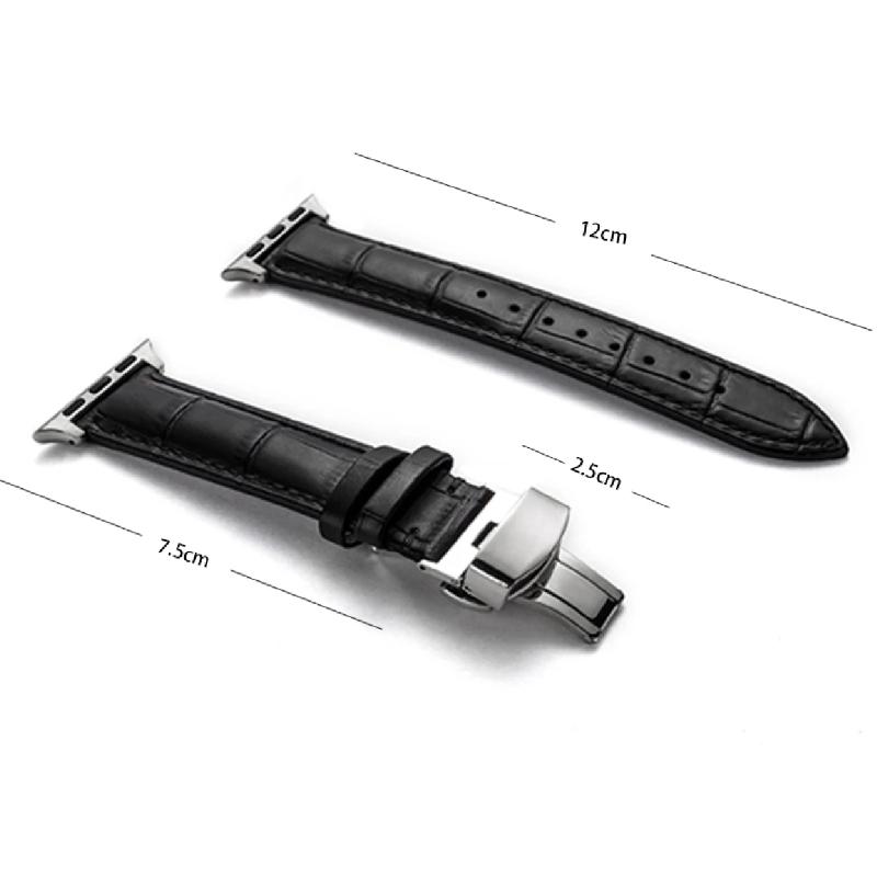 Apple Watch バンド コンパチブル レザー バタフライバックル Dバックル アップルウォッチ ベルト series 3 4 5 6 7 8 9 SE ultra 38 40 41 42 44 45 49 mm 対応 |  | 09