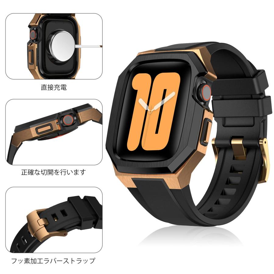 Apple Watch バンド ケース 一体型 コンパチブル 高級 ラバー ベルト アップルウォッチ series 3 4 5 6 7 8 9 SE ultra 38 40 41 42 44 45 49 mm 対応 |  | 10