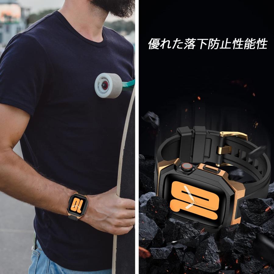 Apple Watch バンド ケース 一体型 コンパチブル 高級 ラバー ベルト アップルウォッチ series 3 4 5 6 7 8 9 SE ultra 38 40 41 42 44 45 49 mm 対応 |  | 11