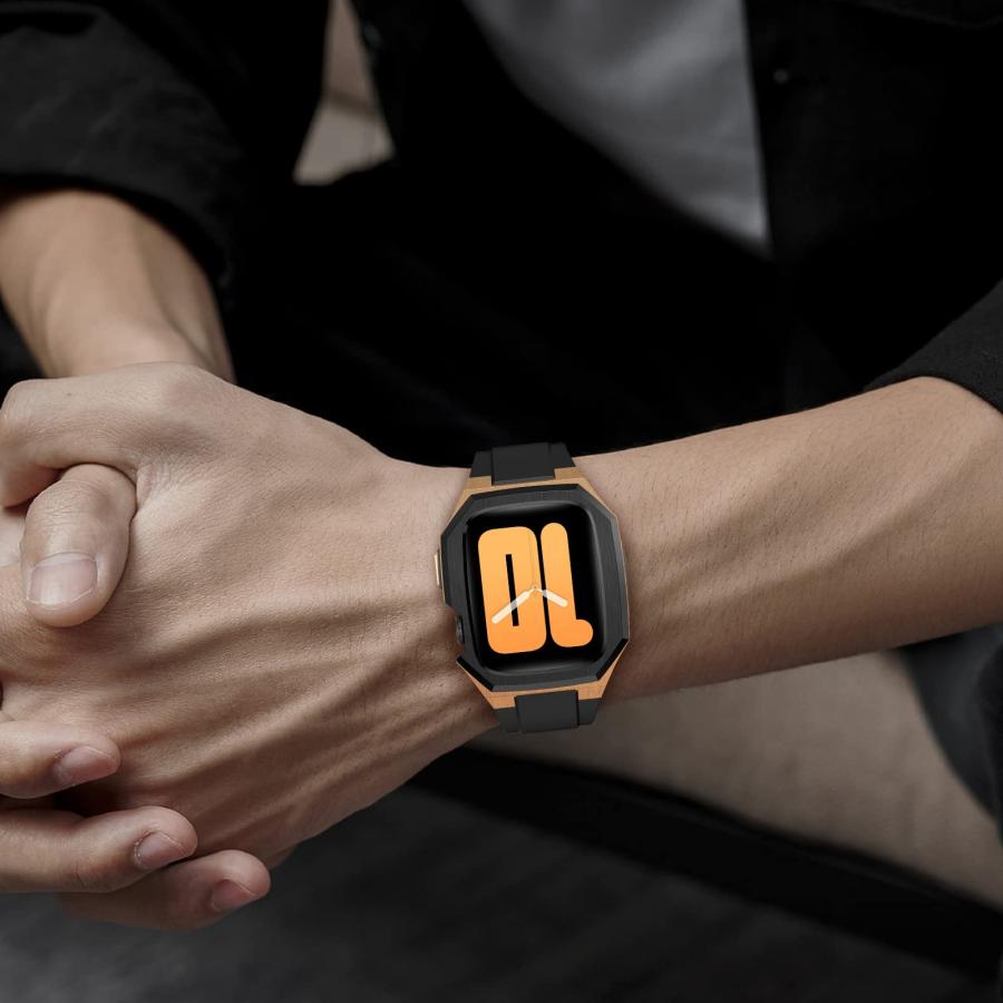 Apple Watch バンド ケース 一体型 コンパチブル 高級 ラバー ベルト アップルウォッチ series 3 4 5 6 7 8 9 SE ultra 38 40 41 42 44 45 49 mm 対応 |  | 12