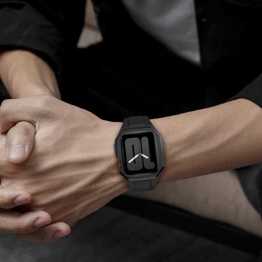 Apple Watch バンド ケース 一体型 コンパチブル 高級 ラバー ベルト アップルウォッチ series 3 4 5 6 7 8 9 SE ultra 38 40 41 42 44 45 49 mm 対応 |  | 14