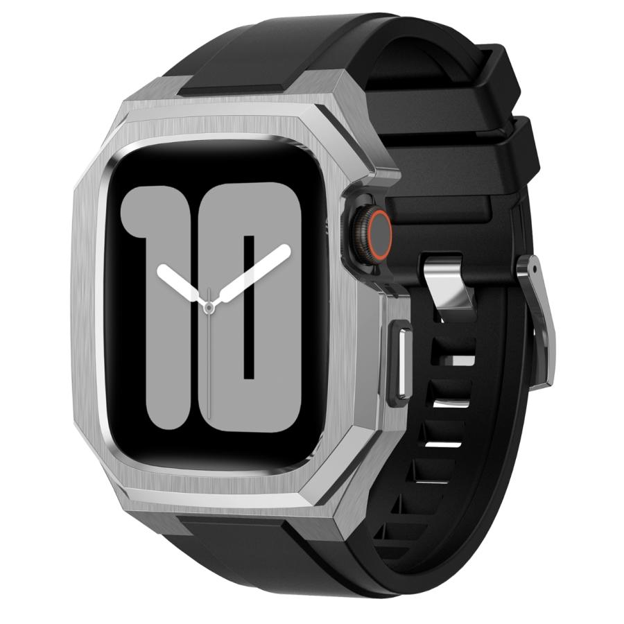 Apple Watch バンド ケース 一体型 コンパチブル 高級 ラバー ベルト アップルウォッチ series 3 4 5 6 7 8 9 SE ultra 38 40 41 42 44 45 49 mm 対応 |  | 02