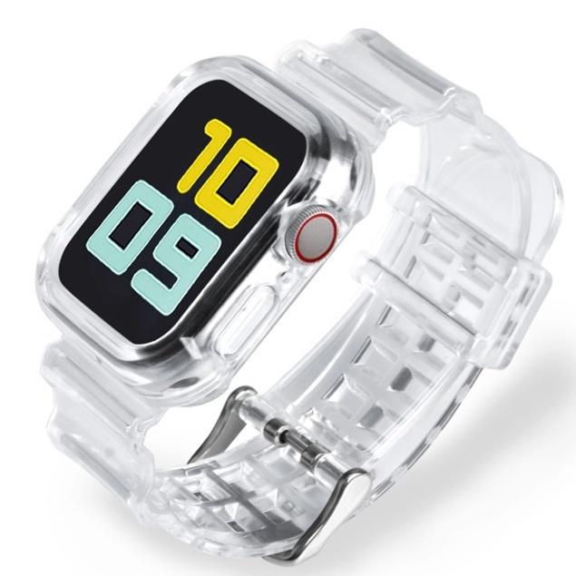 アップルウォッチ バンド コンパチブル クリア ケース一体型 スポーツタイプ Apple Watch series 3 4 5 6 7 8 9 SE ultra 38 40 41 42 44 45 49 mm 対応 |  | 04
