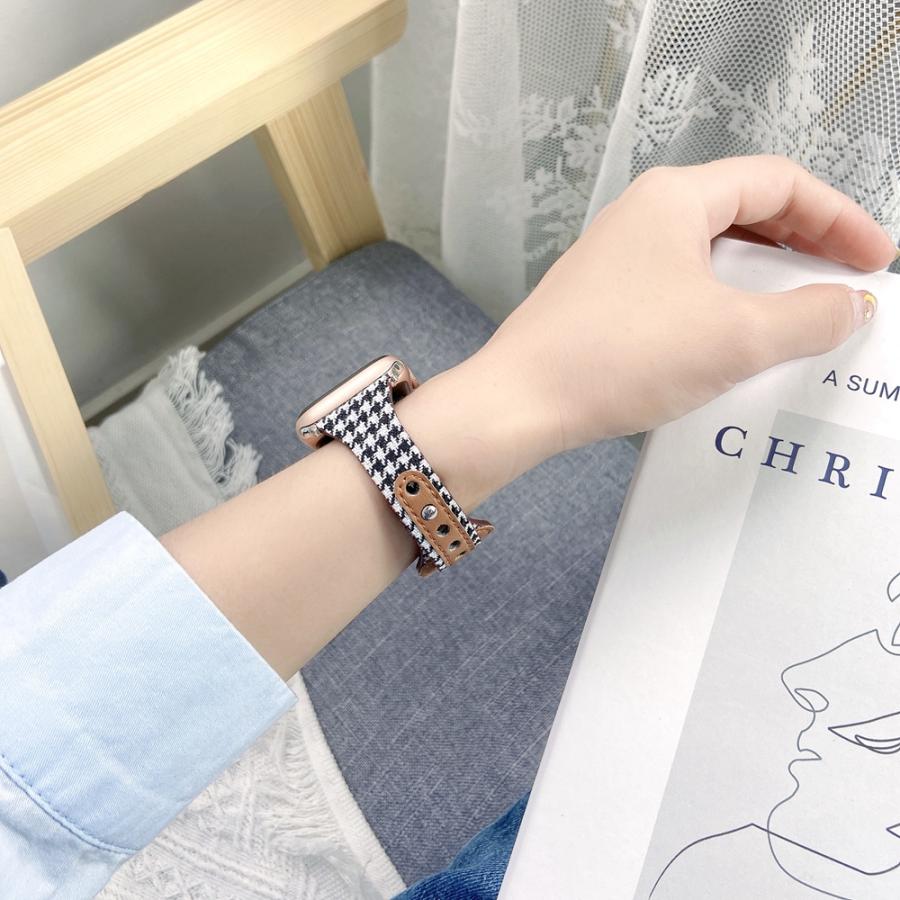 Apple Watch バンド コンパチブル 千鳥柄 キルティング レザー アップルウォッチ series 3 4 5 6 7 8 9 SE ultra 38 40 41 42 44 45 49 mm 対応 |  | 11