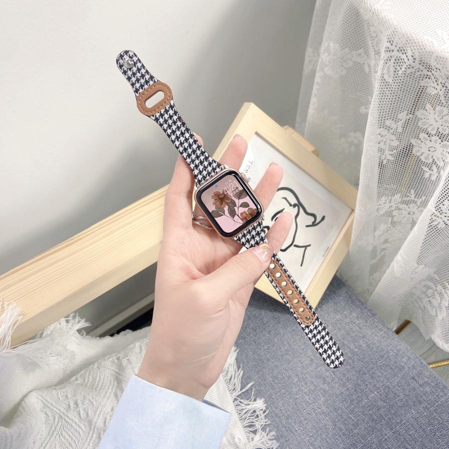 Apple Watch バンド コンパチブル 千鳥柄 キルティング レザー アップルウォッチ series 3 4 5 6 7 8 9 SE ultra 38 40 41 42 44 45 49 mm 対応 |  | 03