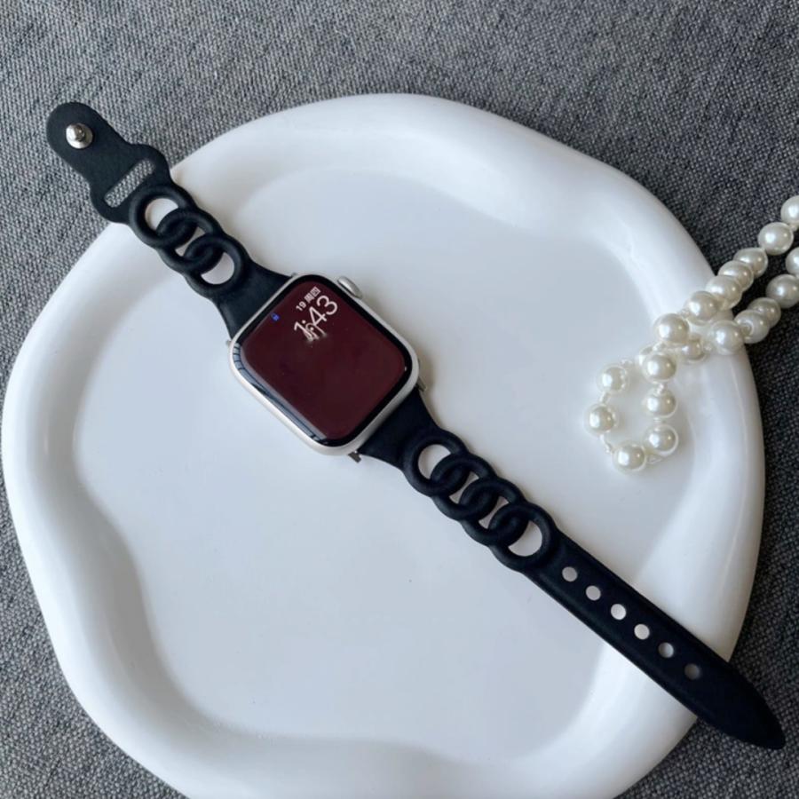 Apple Watch バンド コンパチブル 3連 リング フェイクレザー アップルウォッチ series 3 4 5 6 7 8 9 SE ultra 38 40 41 42 44 45 49 mm 対応 |  | 04