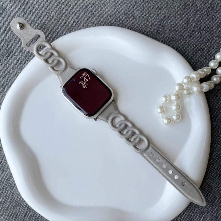 Apple Watch バンド コンパチブル 3連 リング フェイクレザー アップルウォッチ series 3 4 5 6 7 8 9 SE ultra 38 40 41 42 44 45 49 mm 対応 |  | 05