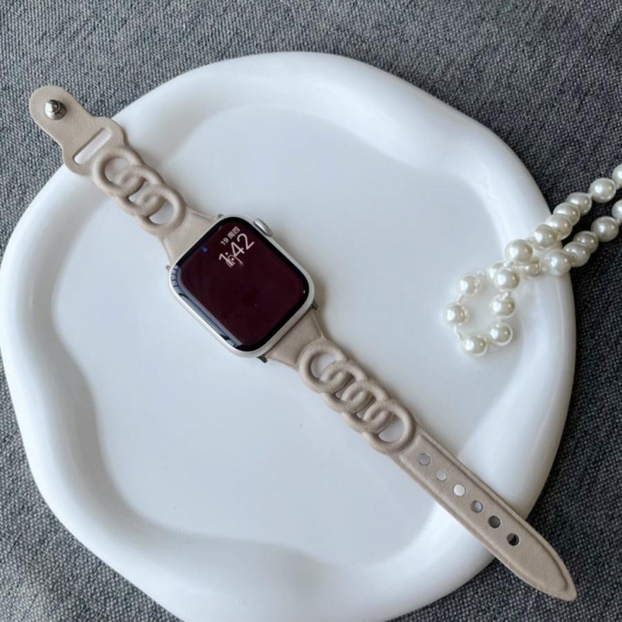 Apple Watch バンド コンパチブル 3連 リング フェイクレザー アップルウォッチ series 3 4 5 6 7 8 9 SE ultra 38 40 41 42 44 45 49 mm 対応 |  | 06