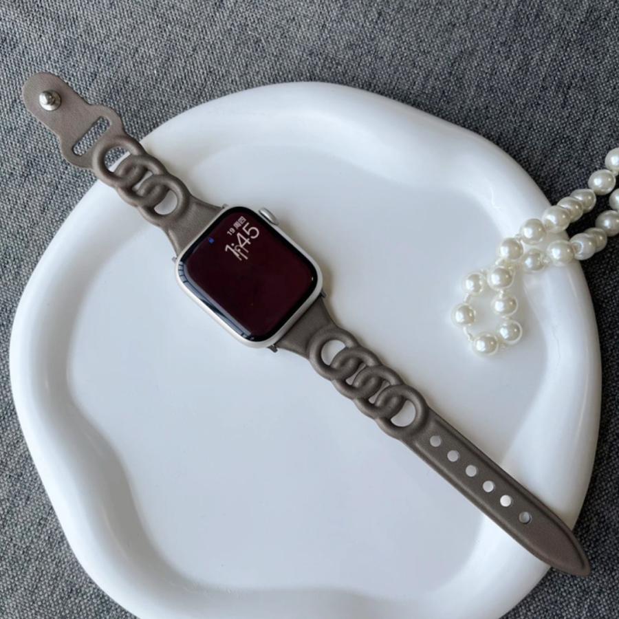 Apple Watch バンド コンパチブル 3連 リング フェイクレザー アップルウォッチ series 3 4 5 6 7 8 9 SE ultra 38 40 41 42 44 45 49 mm 対応 |  | 07