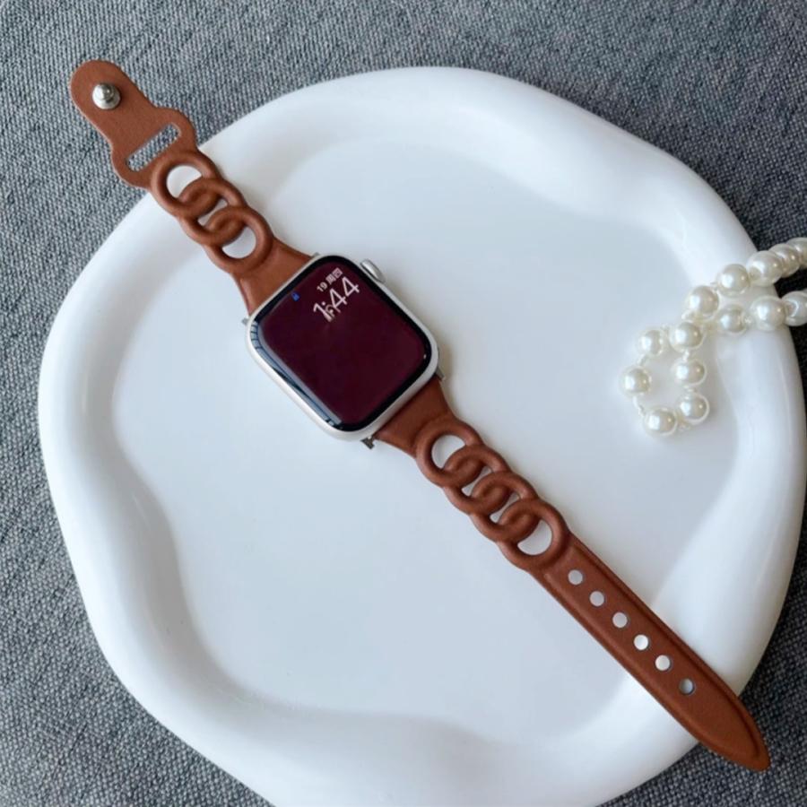 Apple Watch バンド コンパチブル 3連 リング フェイクレザー アップルウォッチ series 3 4 5 6 7 8 9 SE ultra 38 40 41 42 44 45 49 mm 対応 |  | 08