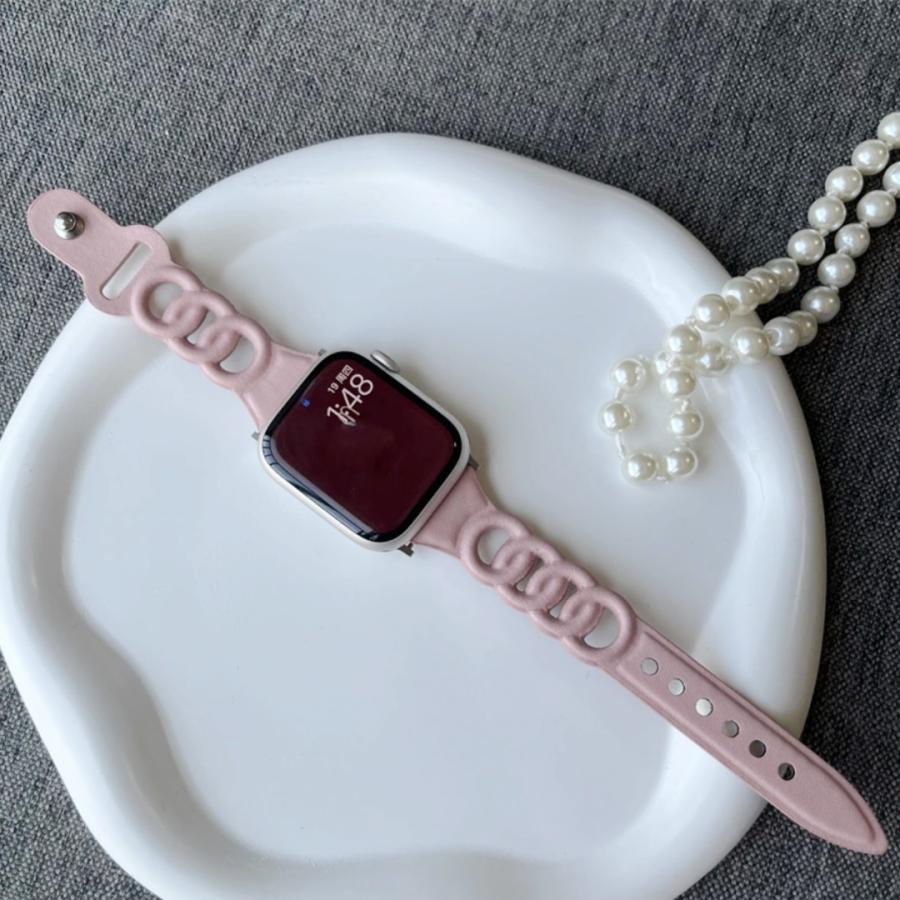 Apple Watch バンド コンパチブル 3連 リング フェイクレザー アップルウォッチ series 3 4 5 6 7 8 9 SE ultra 38 40 41 42 44 45 49 mm 対応 |  | 09