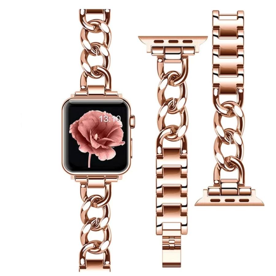 Apple Watch バンド コンパチブル ステンレス チェーン ラグジュアリーアップルウォッチ series 3 4 5 6 7 8 9 SE ultra 38 40 41 42 44 45 49 mm 対応 | 