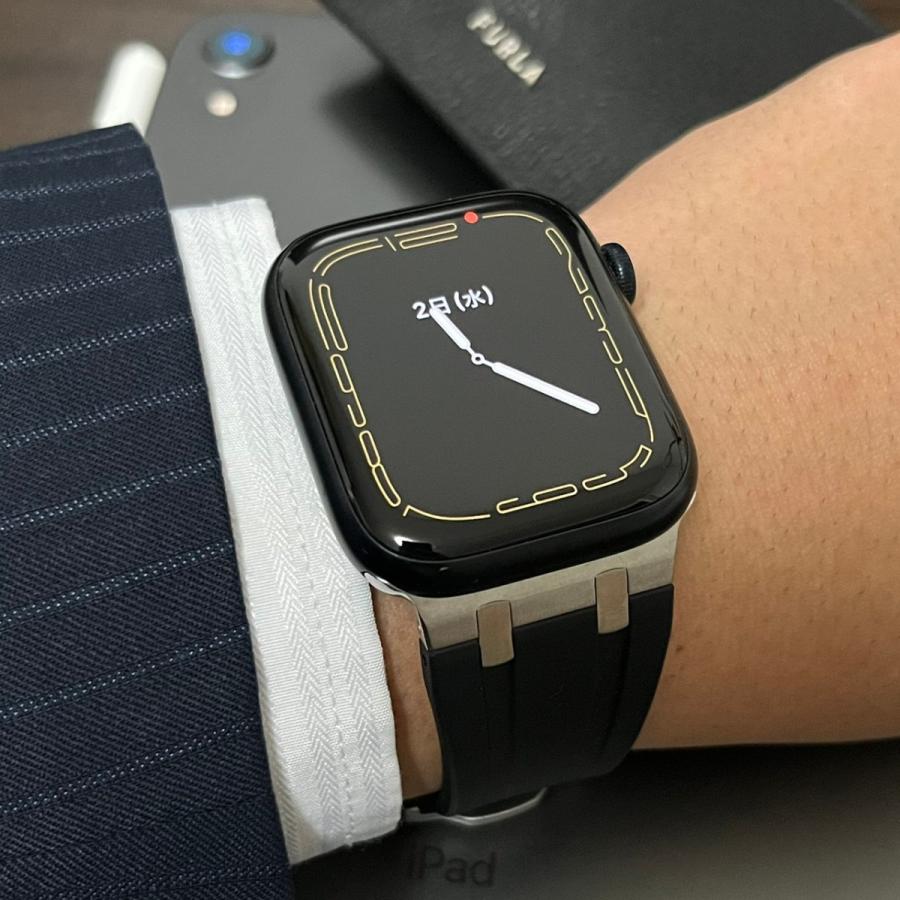 Apple Watch バンド コンパチブル シリコン 高級 デザイン バックル アップルウォッチ series 3 4 5 6 7 8 9 SE ultra 38 40 41 42 44 45 49 mm 対応 |  | 13