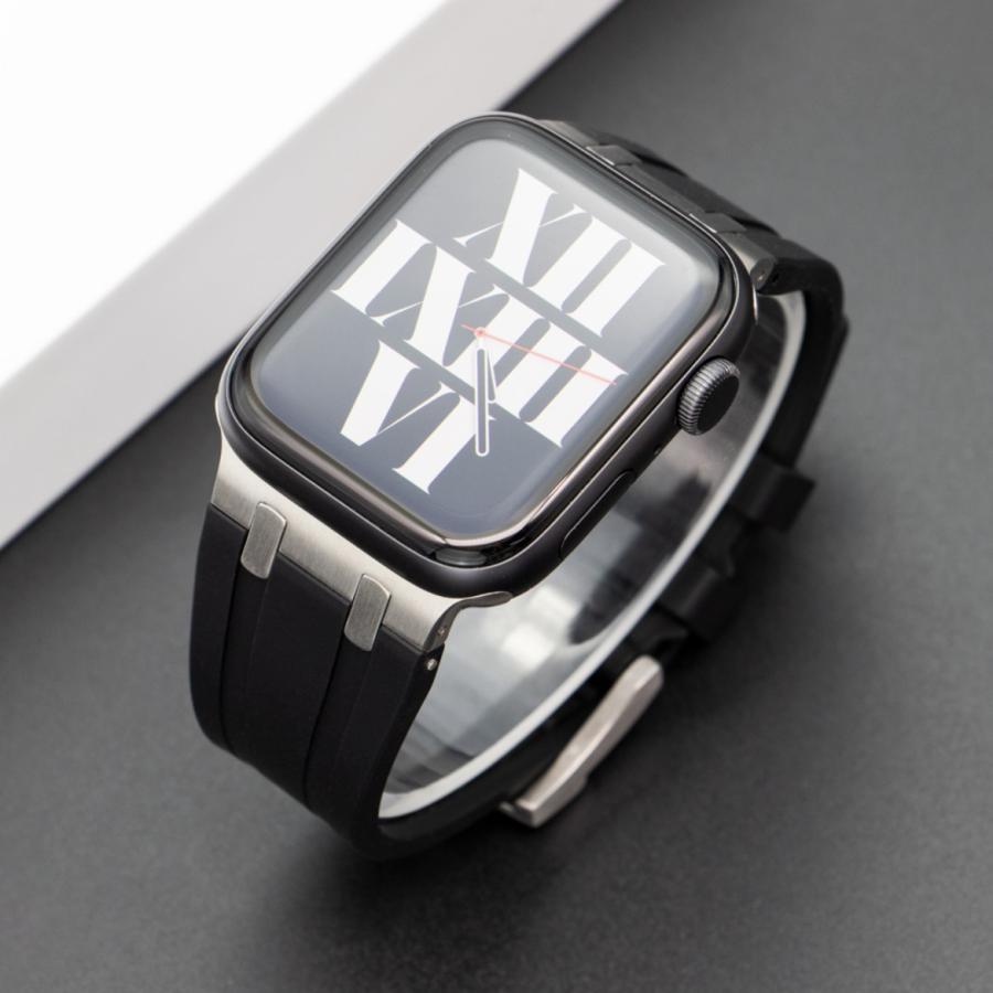 Apple Watch バンド コンパチブル シリコン 高級 デザイン バックル アップルウォッチ series 3 4 5 6 7 8 9 SE ultra 38 40 41 42 44 45 49 mm 対応 |  | 08