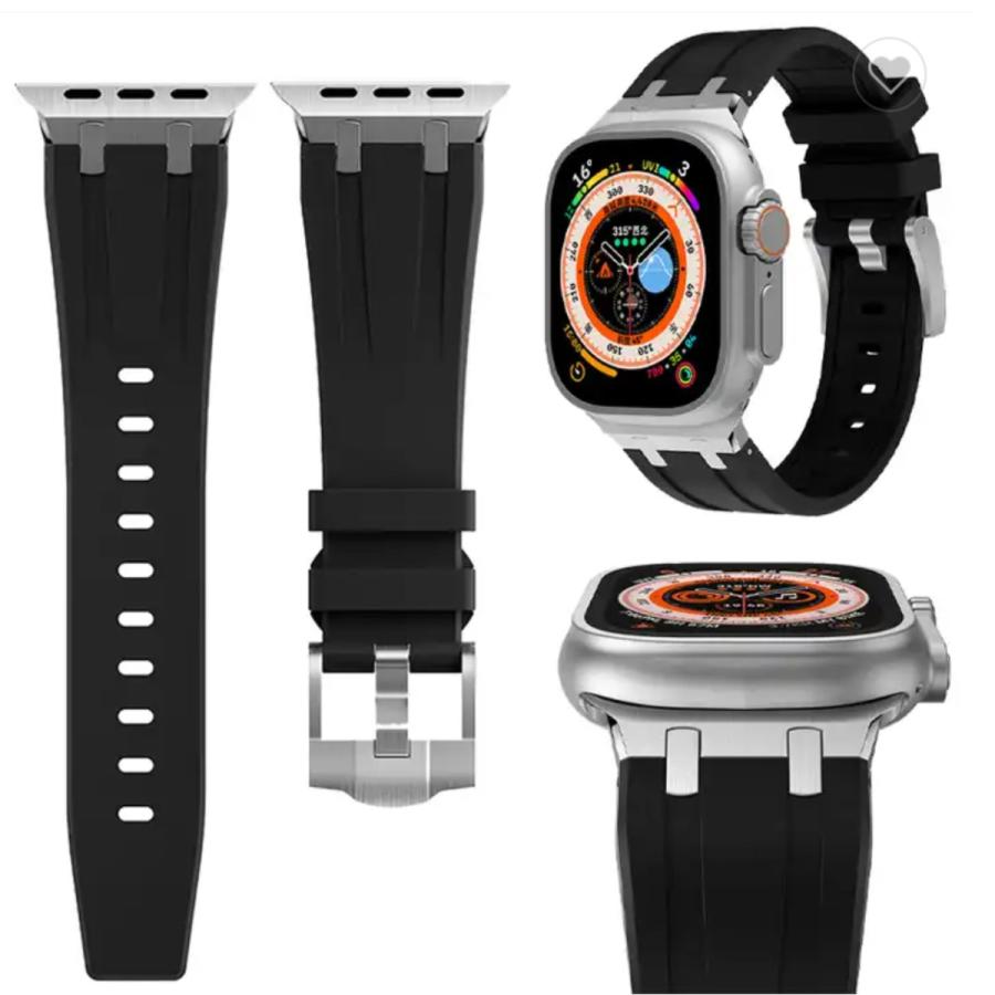 Apple Watch バンド コンパチブル シリコン 高級 デザイン バックル アップルウォッチ series 3 4 5 6 7 8 9 SE ultra 38 40 41 42 44 45 49 mm 対応 |  | 11