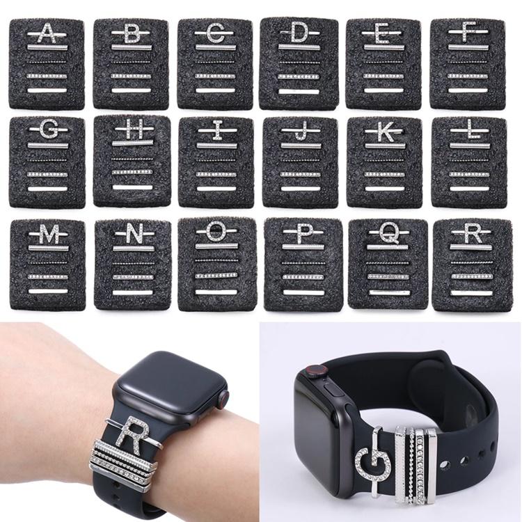 Apple Watch バンド用 イニシャル チャーム スマートウォッチ ベルト アルファベット キラキラ アクセサリー アップルウォッチ 全series 対応 かわいい キラキラ |  | 12