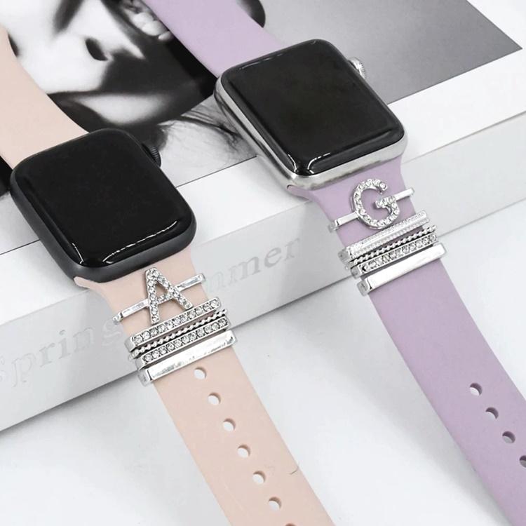 Apple Watch バンド用 イニシャル チャーム スマートウォッチ ベルト アルファベット キラキラ アクセサリー アップルウォッチ 全series 対応 かわいい キラキラ |  | 05